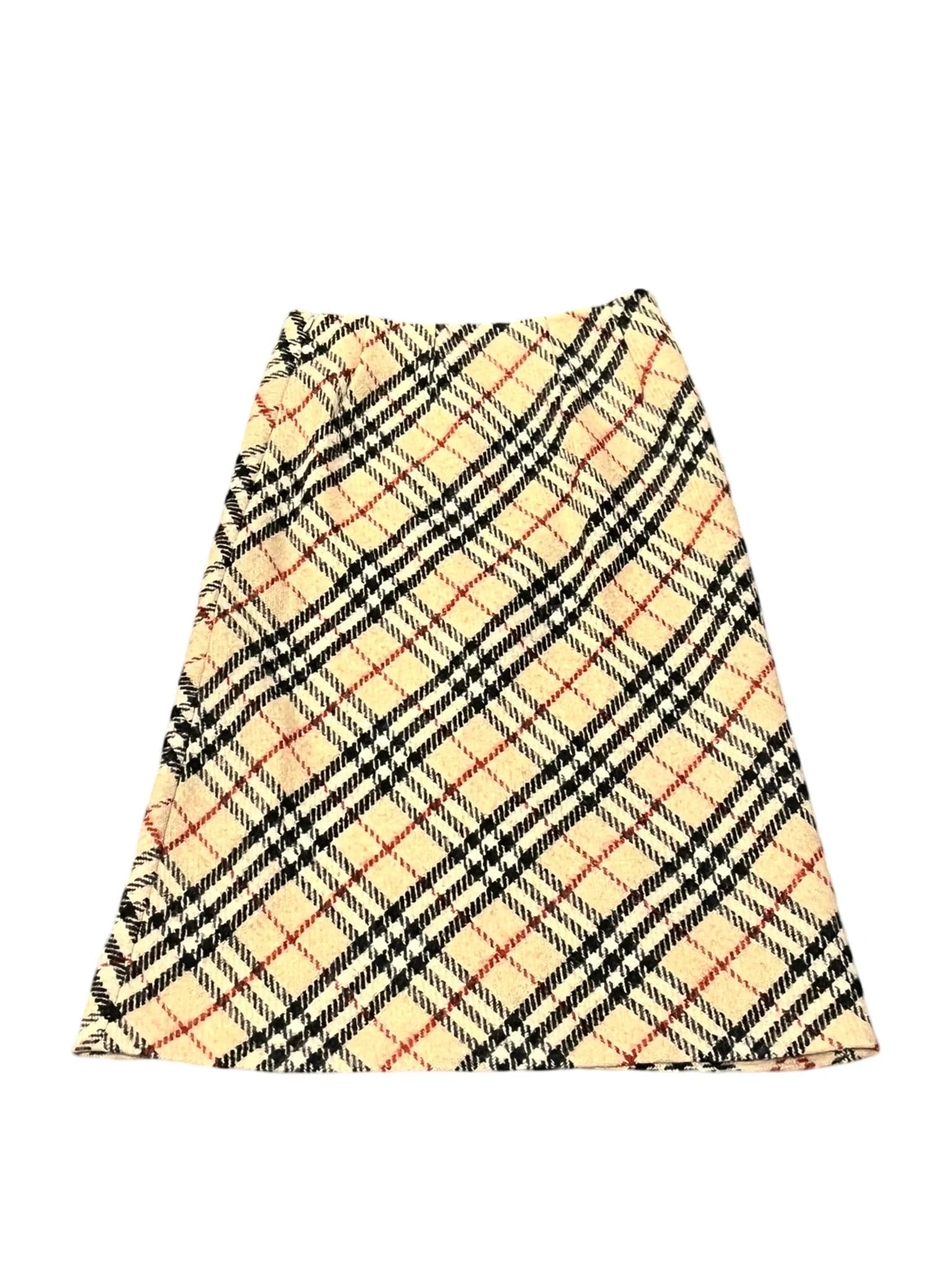 Classic Check Wool A-Line Skirt