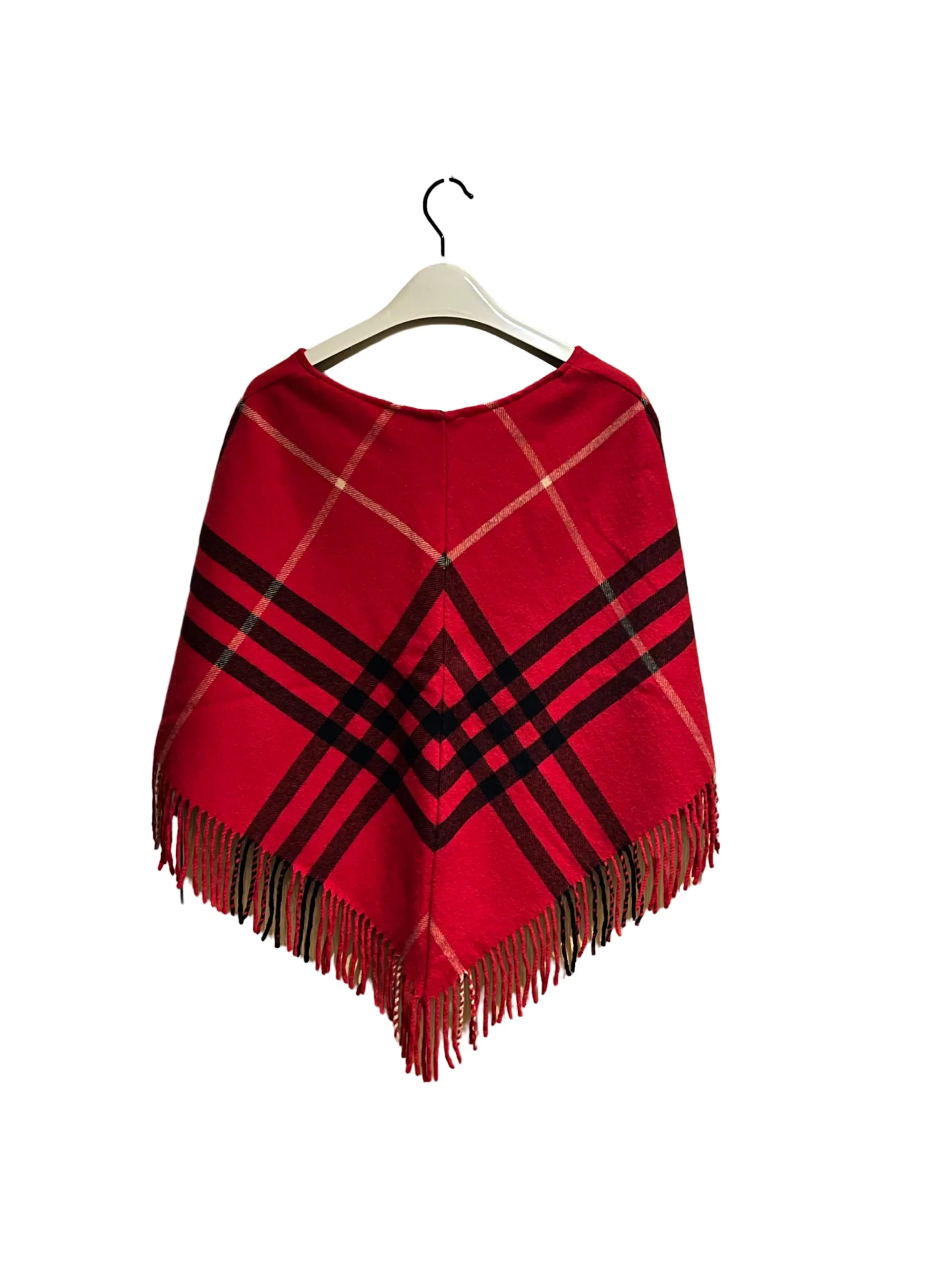 Cashmere Blend Nova Check Cape Poncho