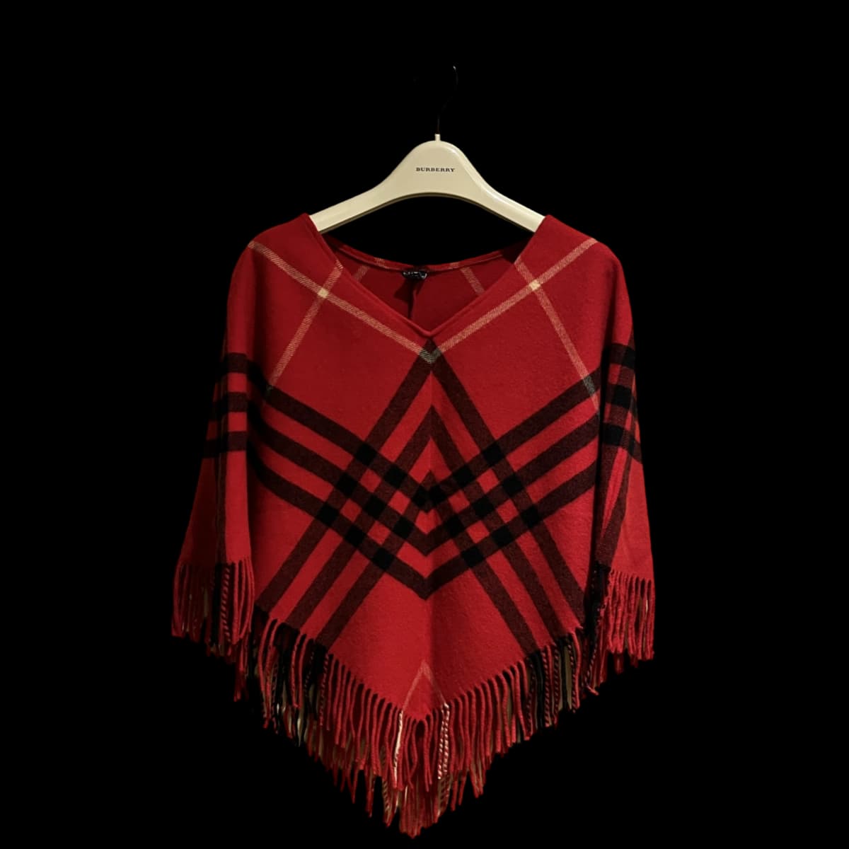 Cashmere Blend Nova Check Cape Poncho