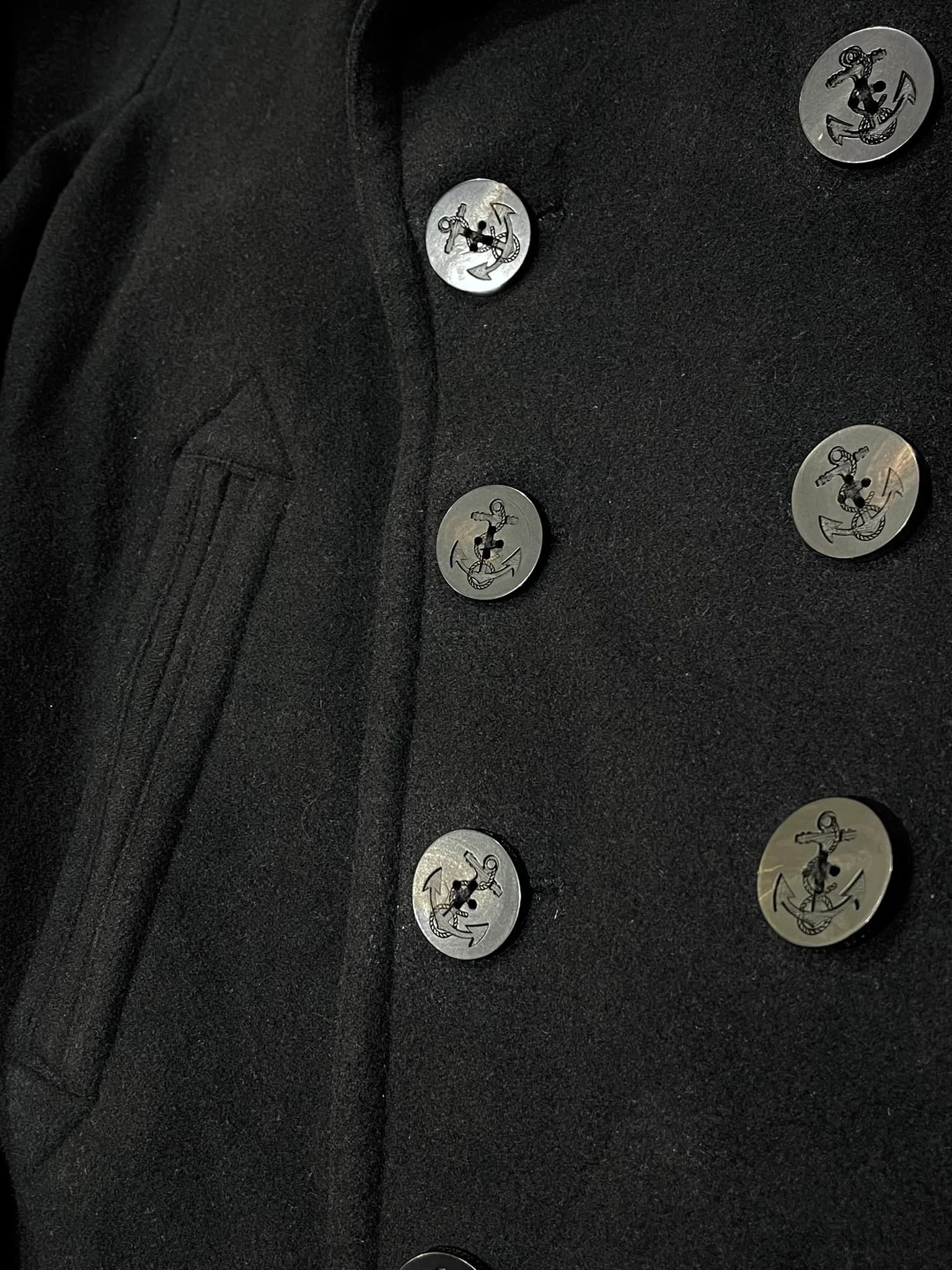 Double Breasted Cashmere Blend Pea Coat — thumbnail 7