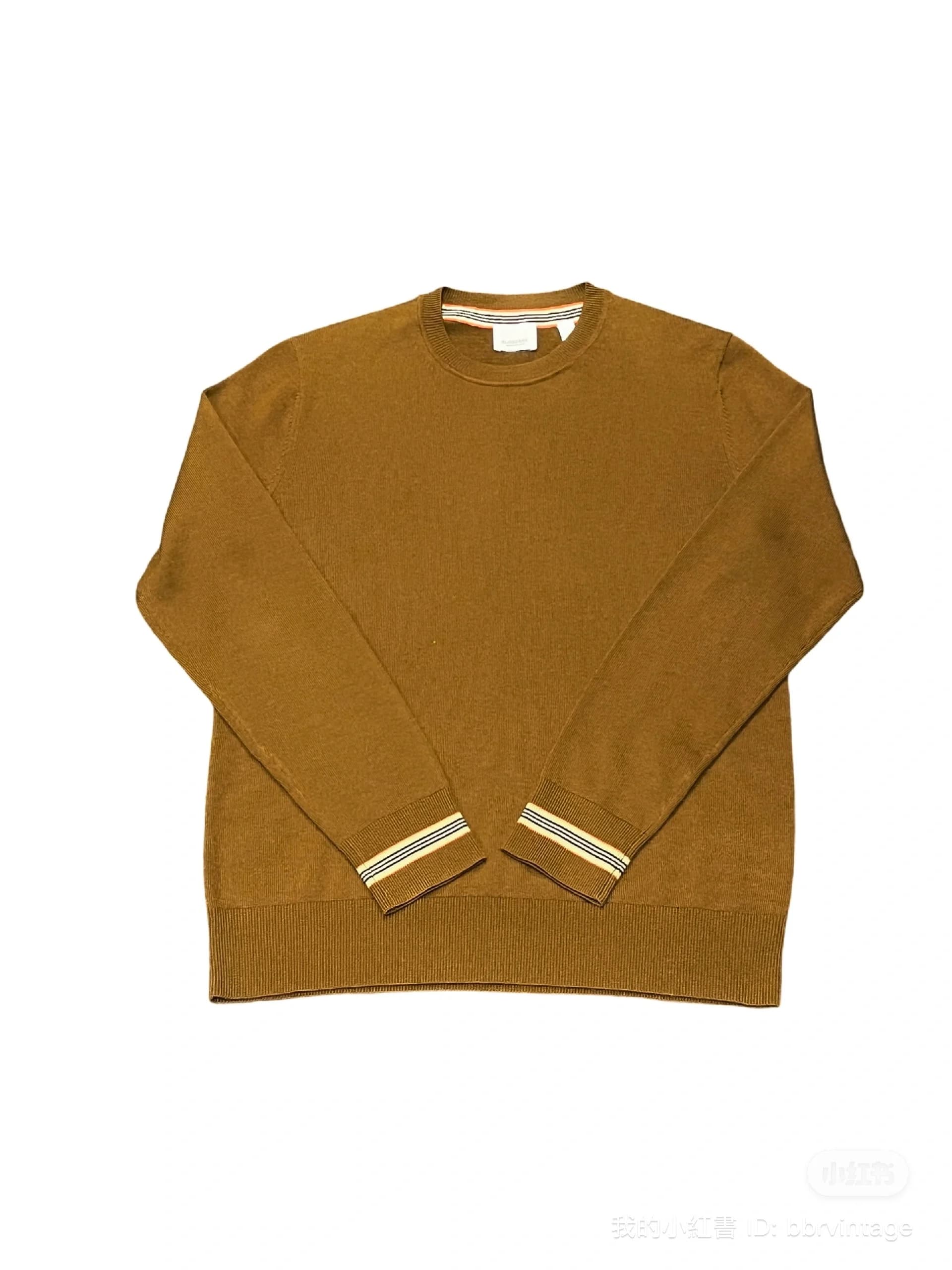 BURBERRY Icon Stripe Trim Wool Sweater — thumbnail 3