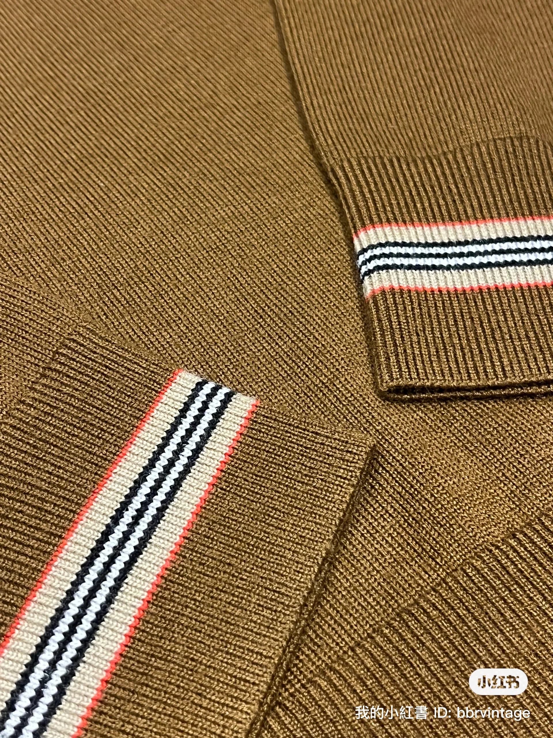 BURBERRY Icon Stripe Trim Wool Sweater — thumbnail 5