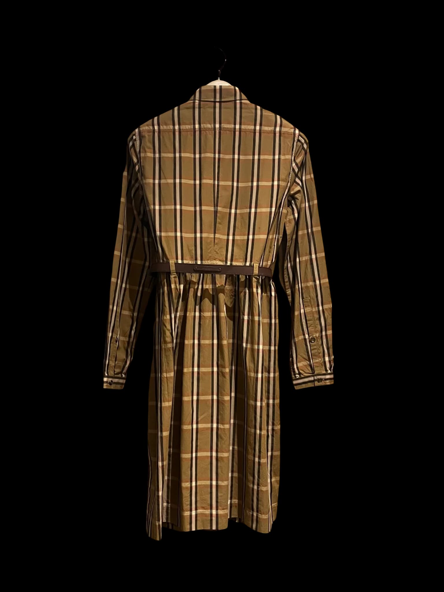 Burberry Check Cotton Dress with Leather Belt — thumbnail 3