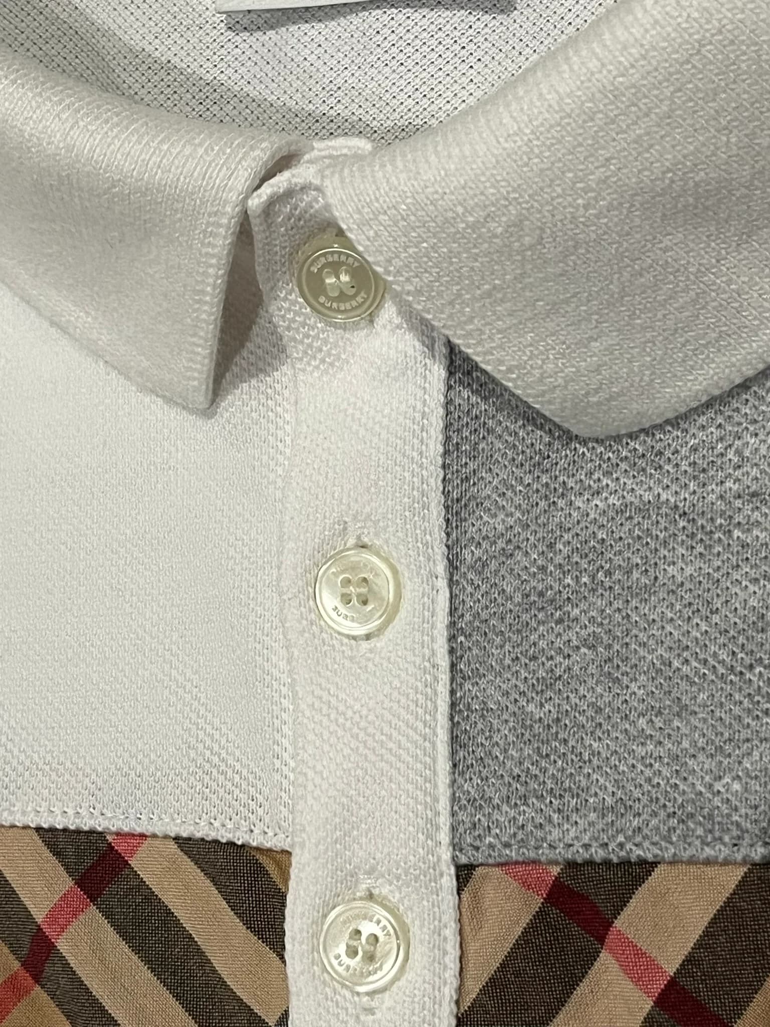 Classic Check Details White Short Sleeve Po­lo — thumbnail 3