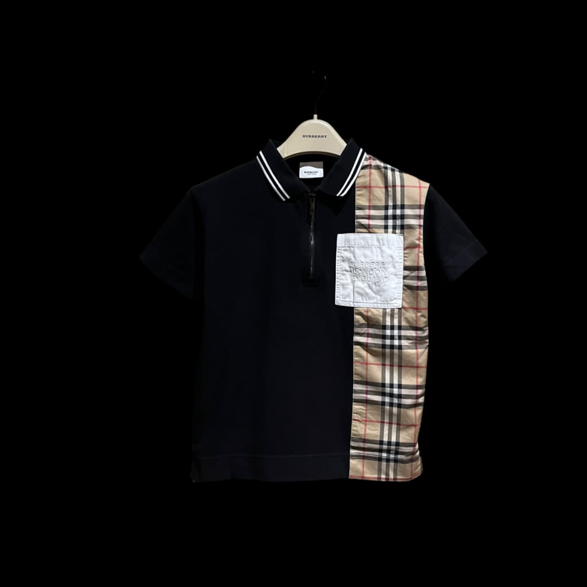 Classic Check Details black Short Sleeve Po­lo