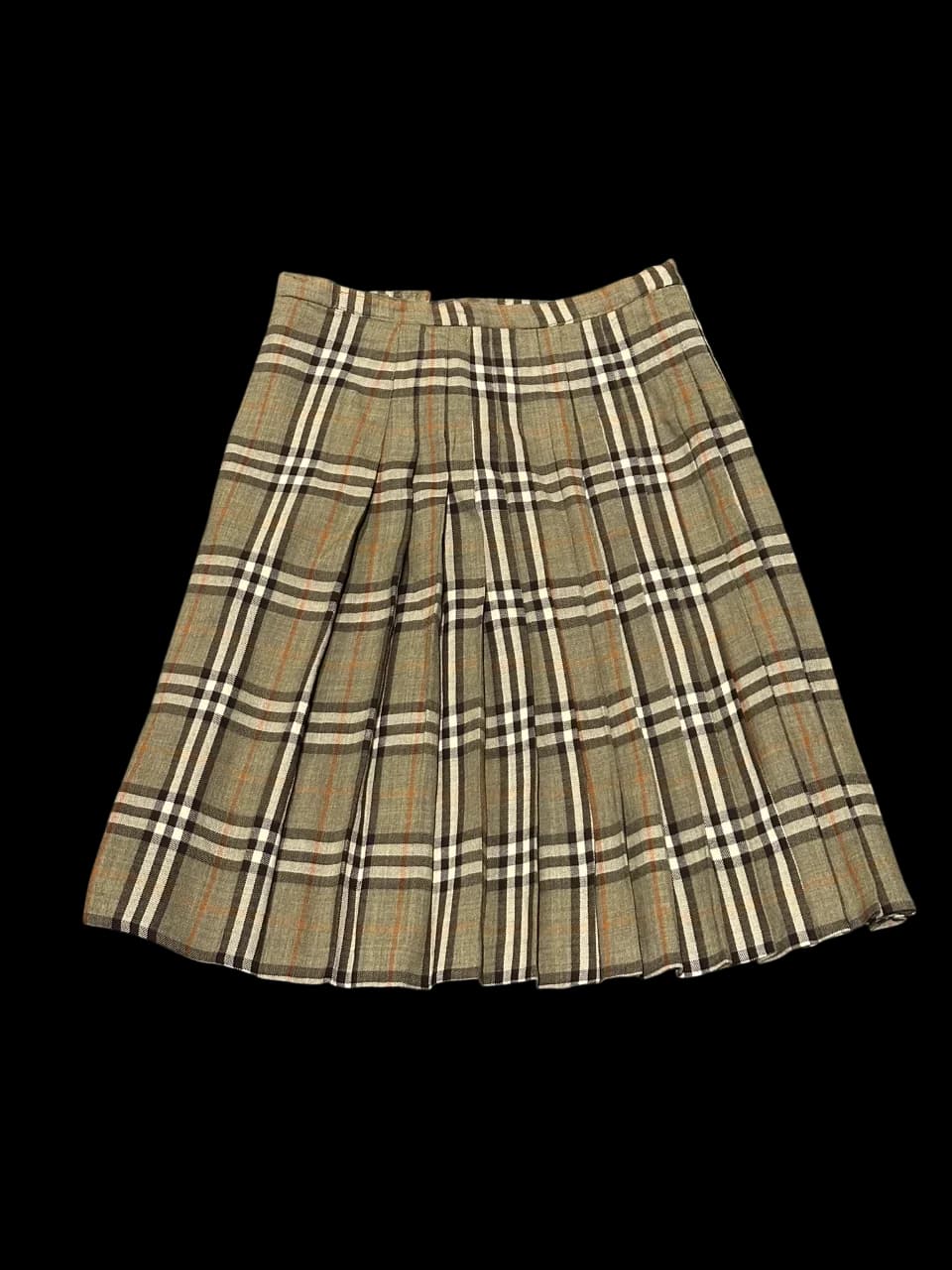 Vintage Wool Classic Check Mid-length Skirt