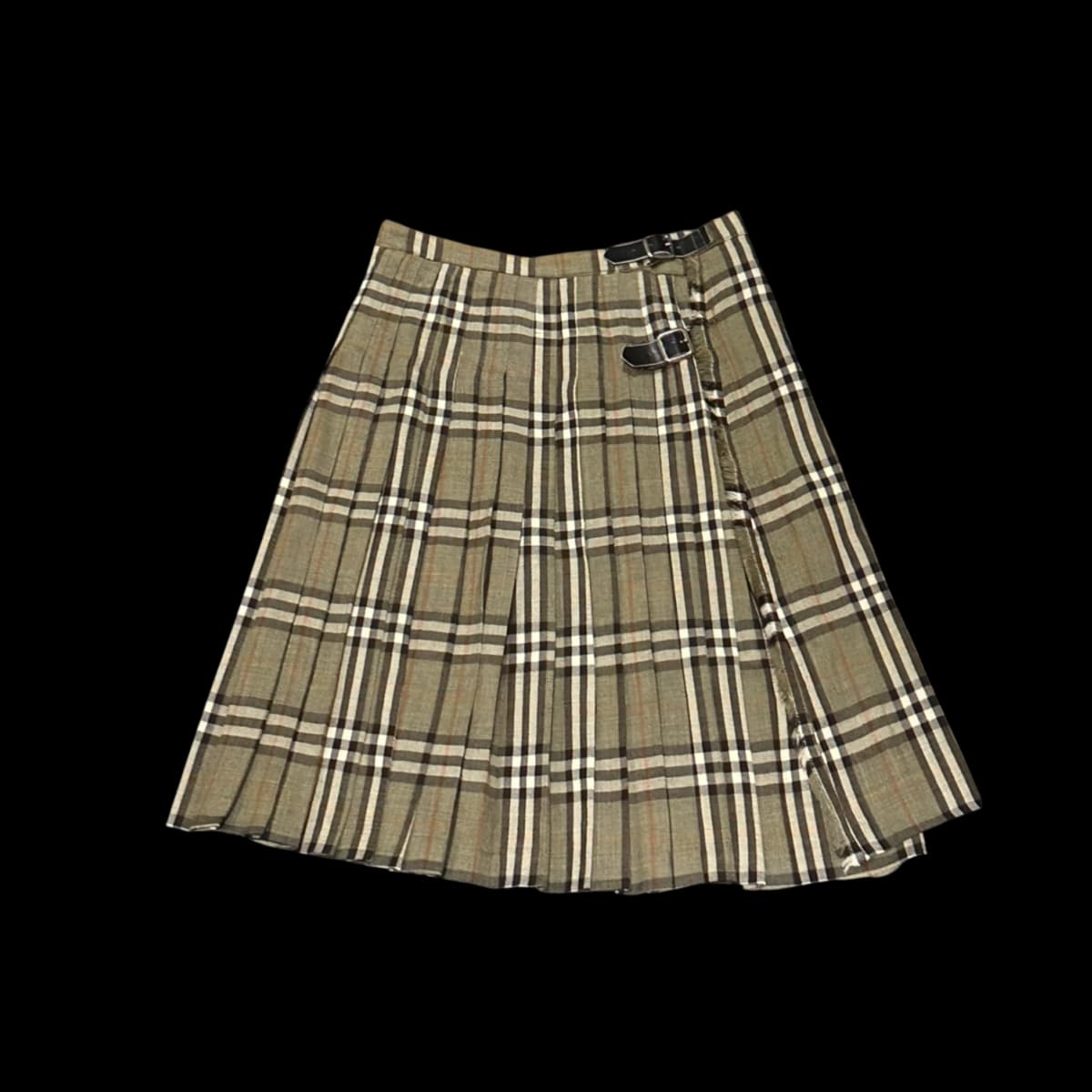 Vintage Wool Classic Check Mid-length Skirt