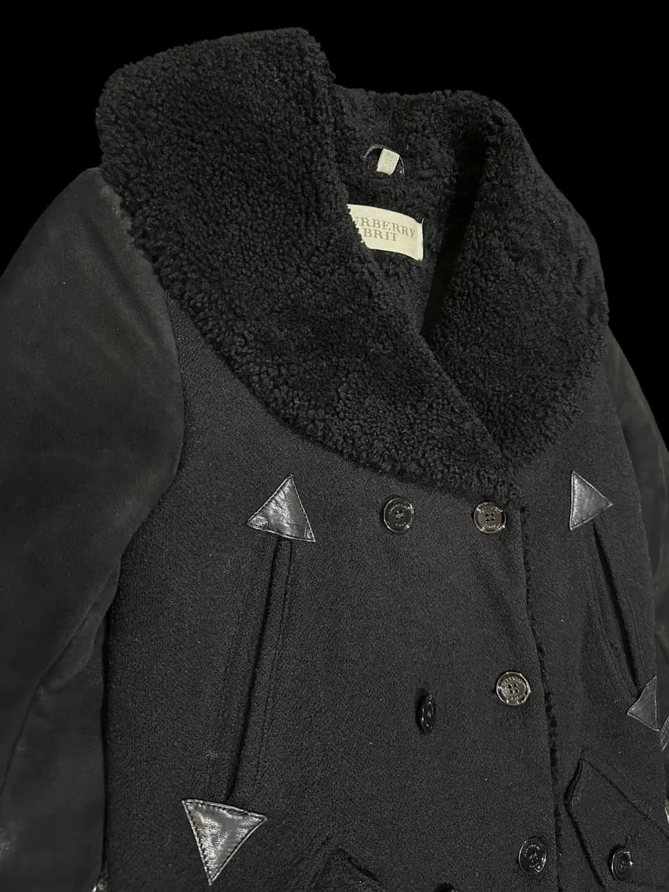 Black Real Lamb Shearling Coat — thumbnail 4