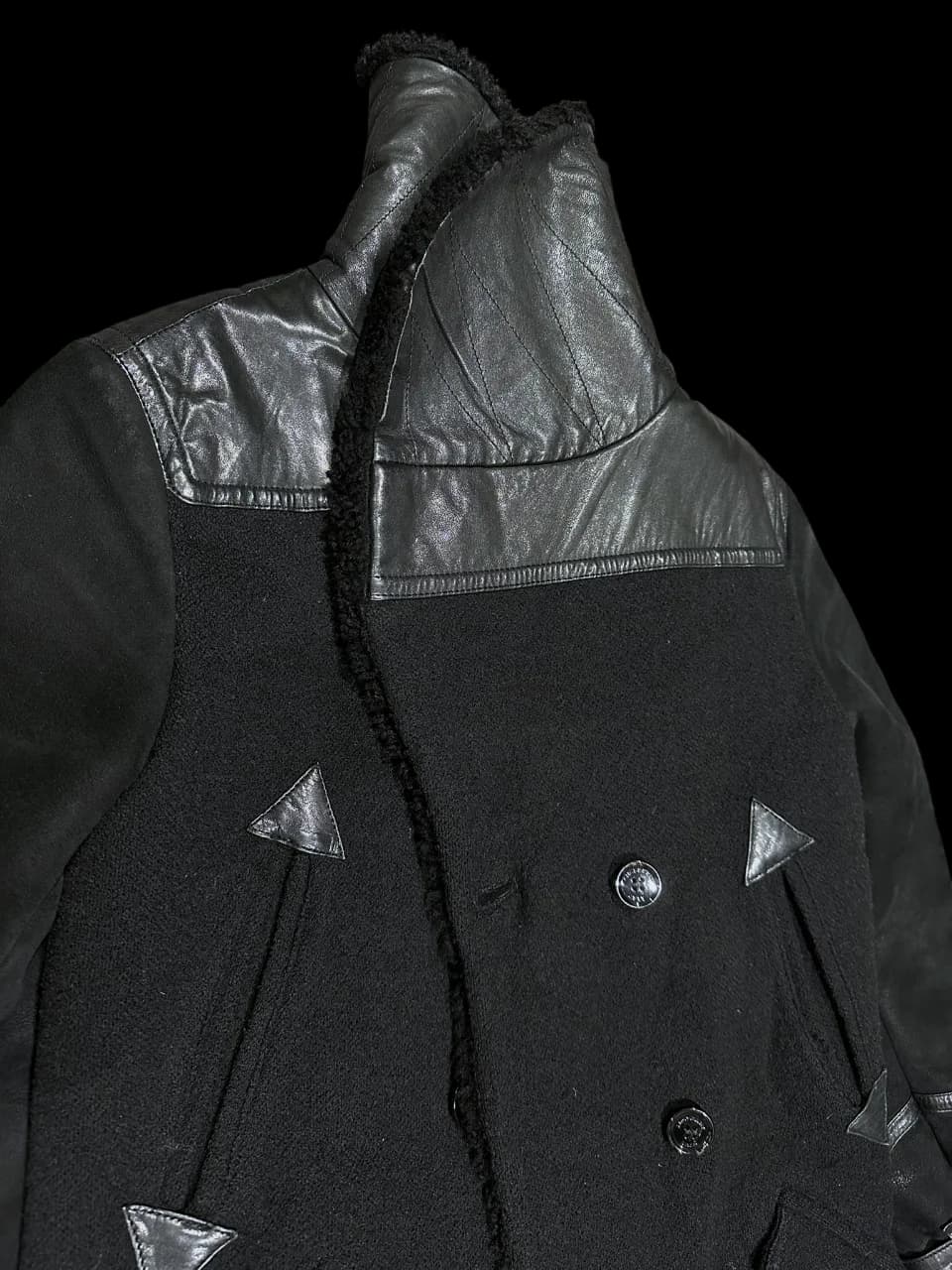 Black Real Lamb Shearling Coat — thumbnail 5