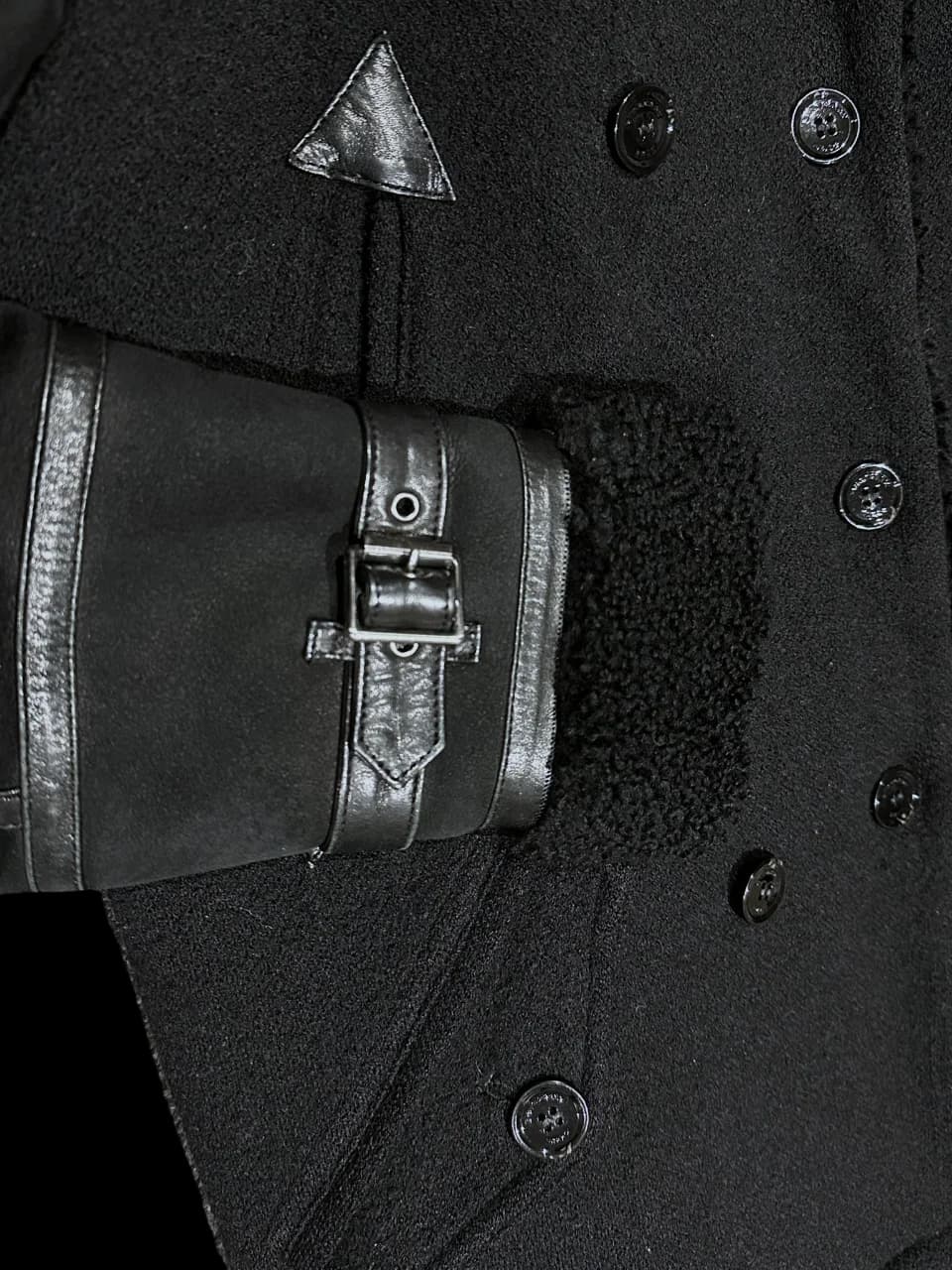 Black Real Lamb Shearling Coat — thumbnail 7