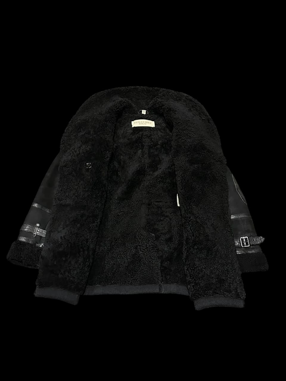 Black Real Lamb Shearling Coat — thumbnail 3