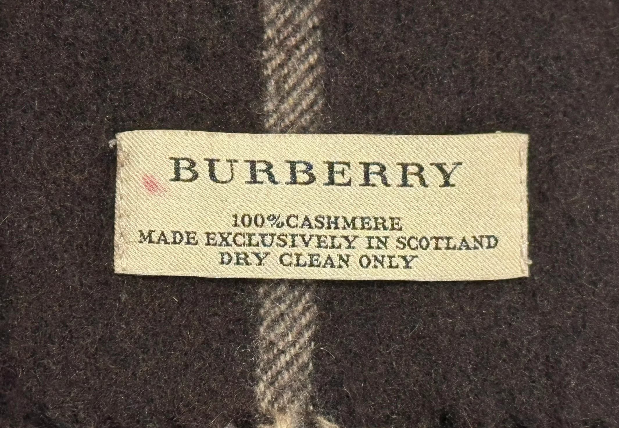 Dark Brown Cashmere Check Scarf — thumbnail 3
