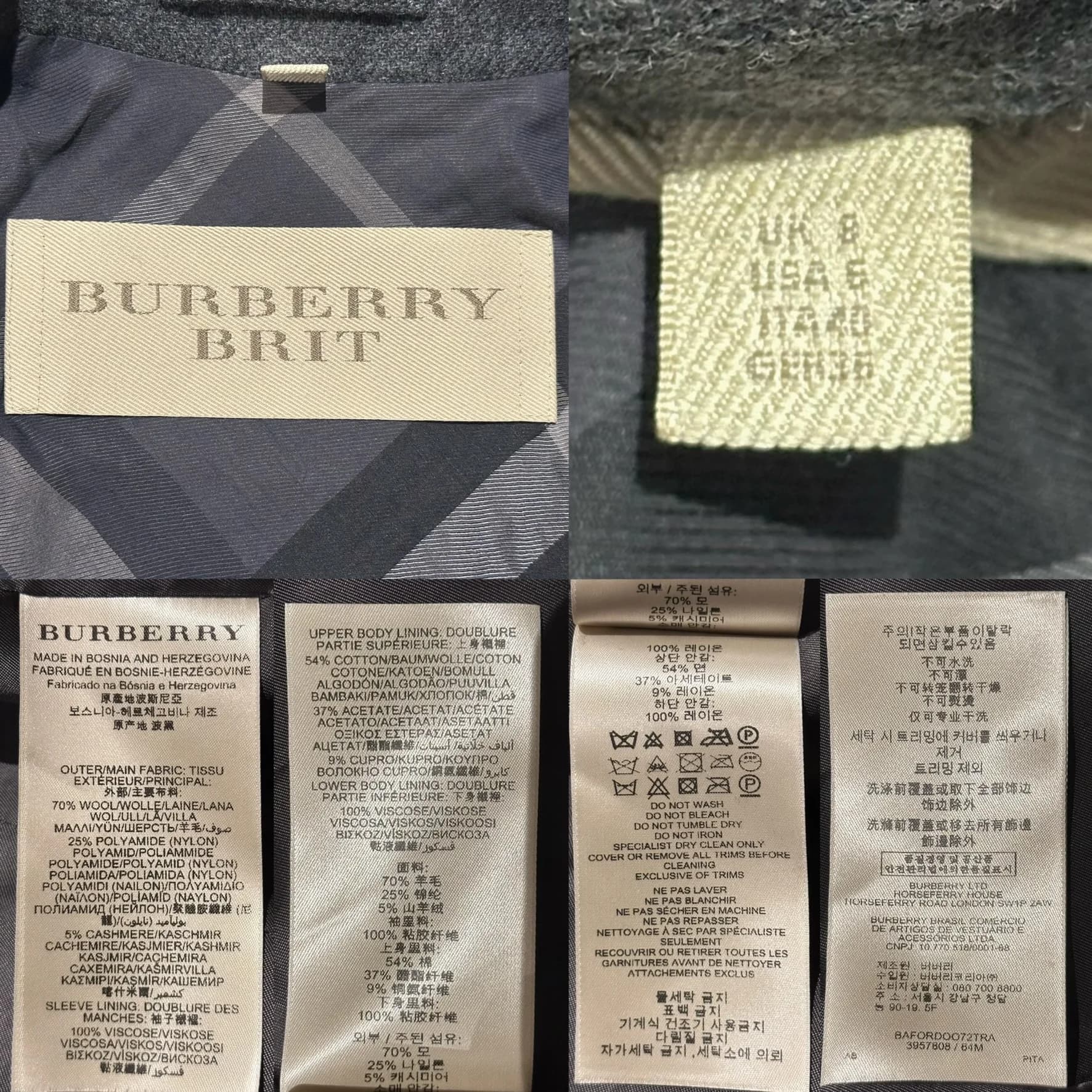 Mid-Length Grey Cashmere & Wool Blended Coat — thumbnail 6