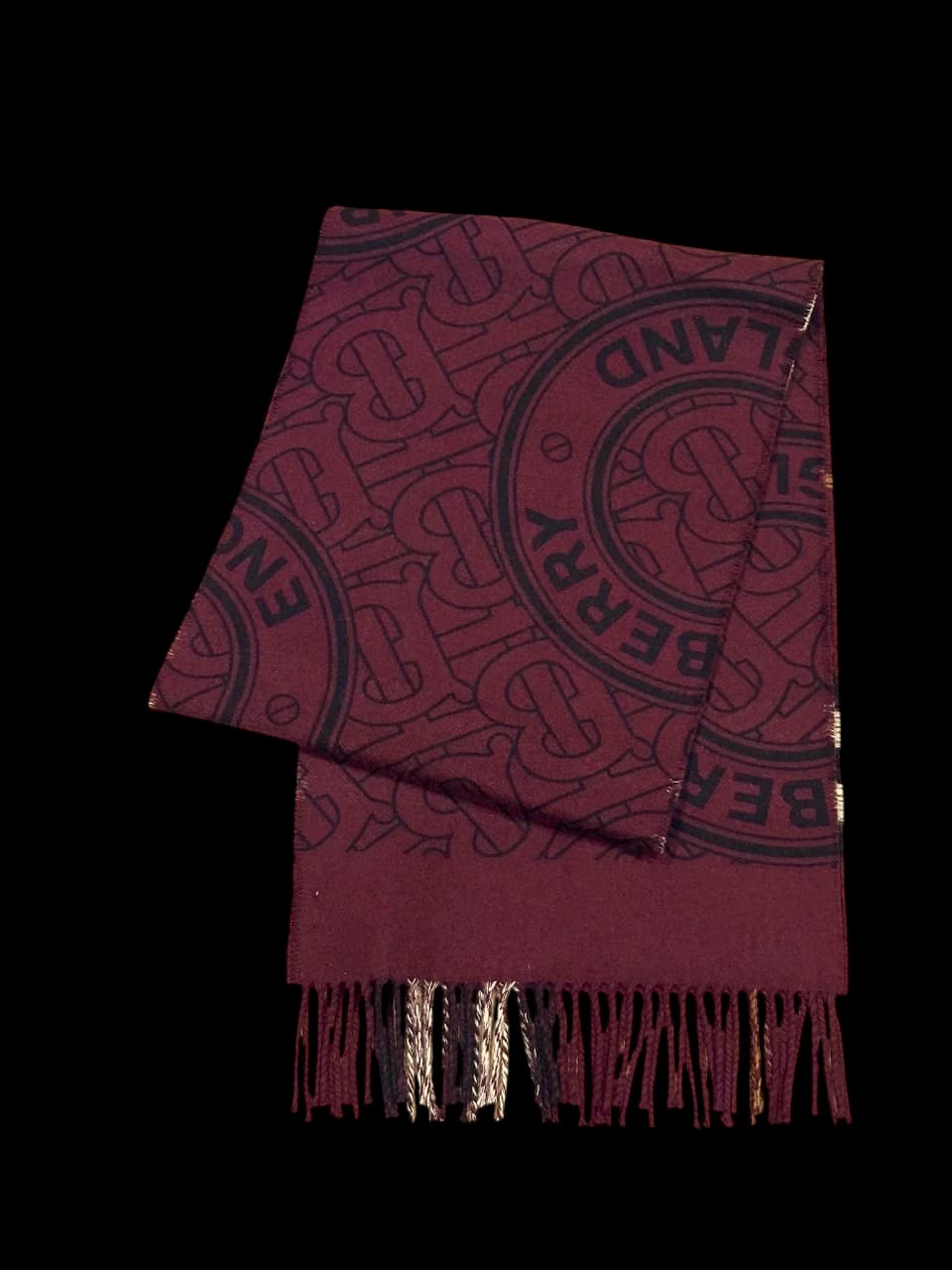 Reversible Check And Monogram Cashmere Scarf
