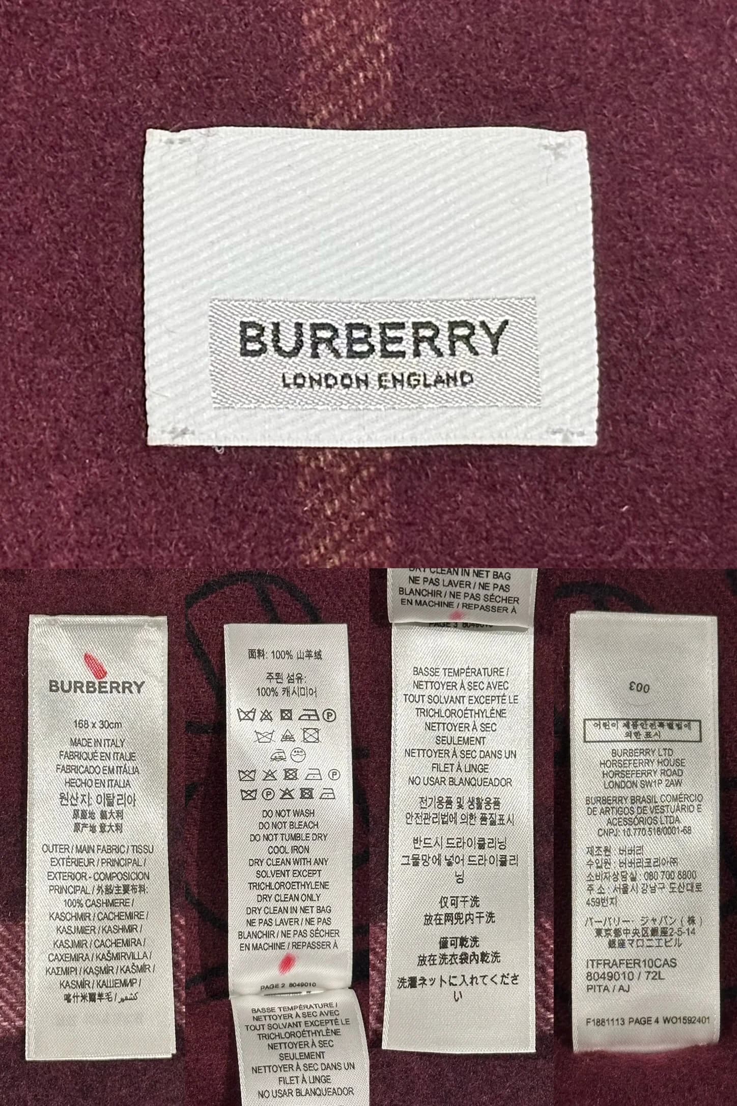 Reversible Check And Monogram Cashmere Scarf — thumbnail 5