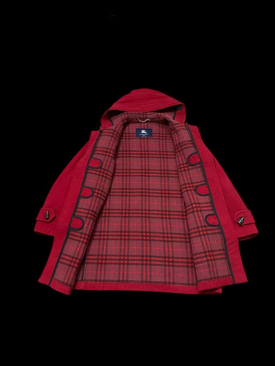 Dark Red Classic Wool Duffle Coat