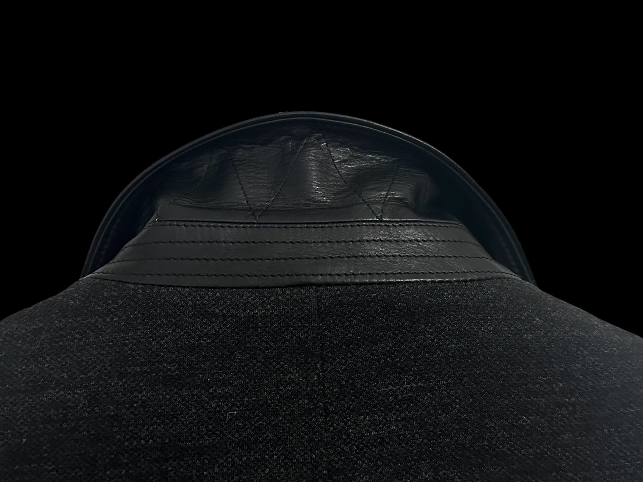 Leather-paneled wool-blend blazer — thumbnail 6