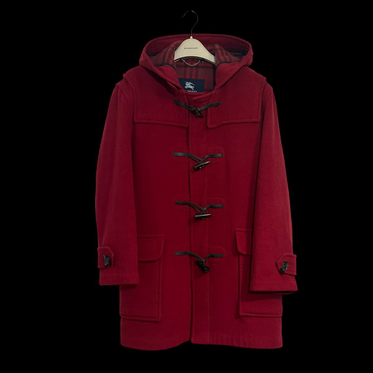 Dark Red Classic Wool Duffle Coat