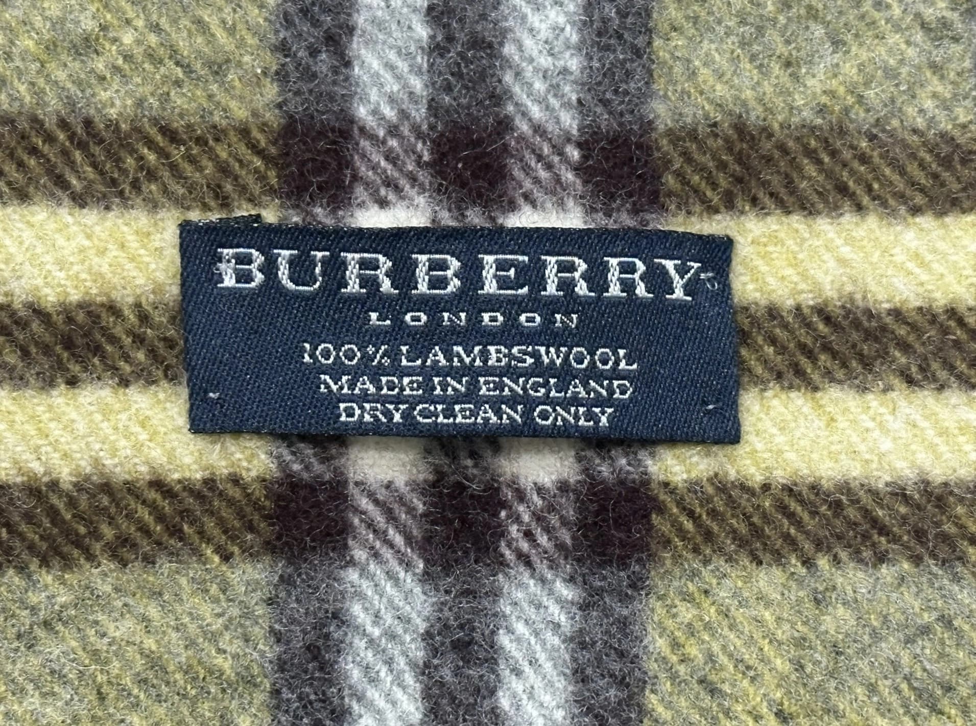 Olive Green Lambswools Check Scarf — thumbnail 4