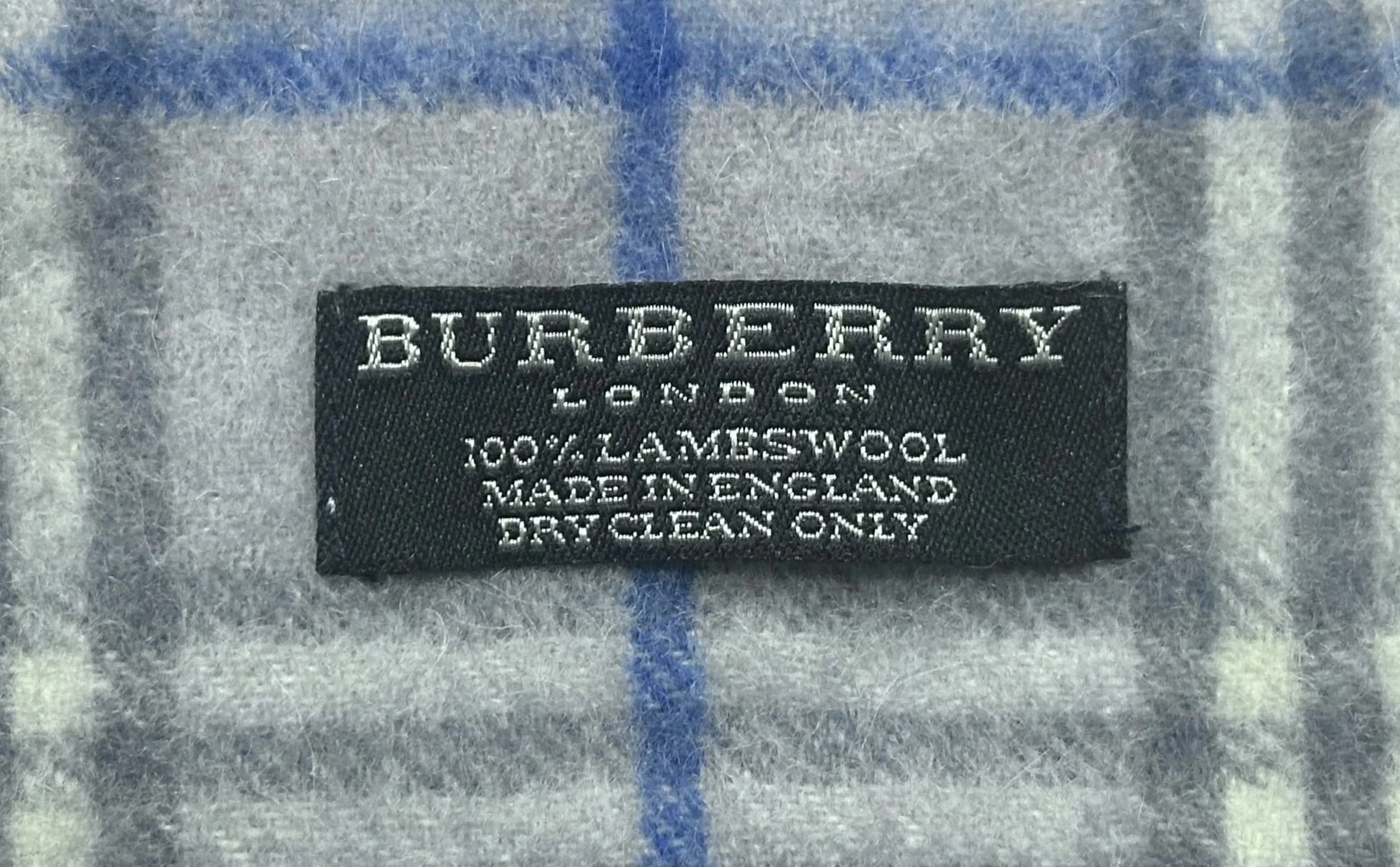 Baby Blue Lambswools Check Scarf — thumbnail 3