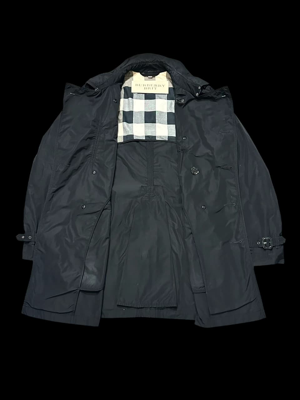 Double Breasted Mid-Length Rain Trench Coat — thumbnail 3