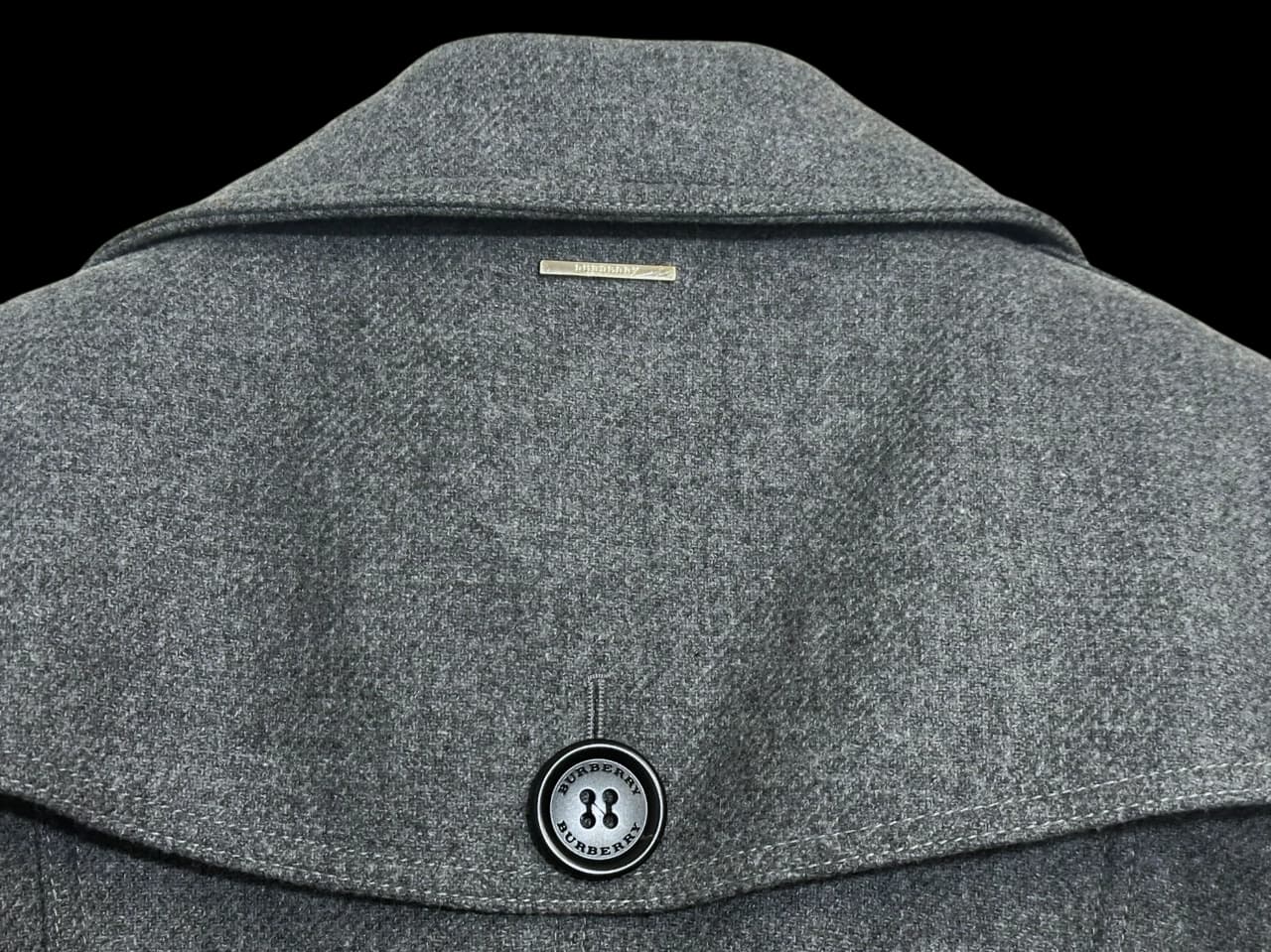 Grey Cashmere And Wool Blend Stand-collar Mid-Length Coat — thumbnail 7