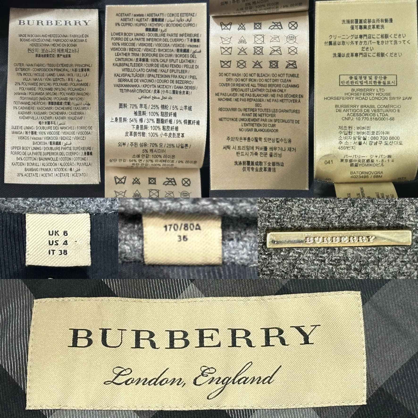 Grey Cashmere And Wool Blend Stand-collar Mid-Length Coat — thumbnail 9