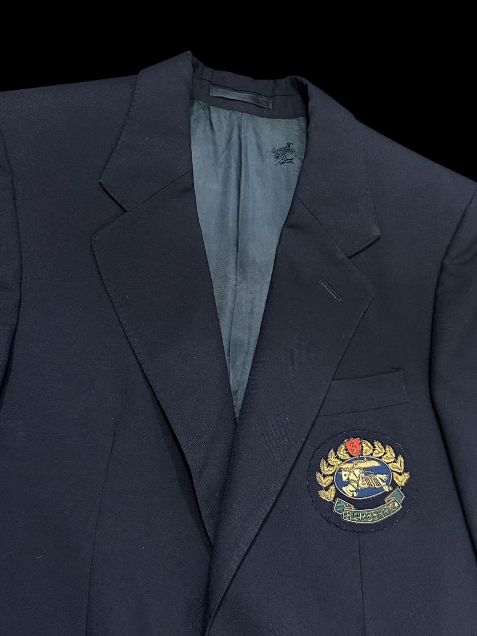 Pure Wool Crest Logo Blazer with Golden Buttons — thumbnail 4