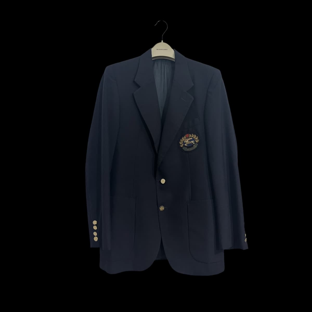 Pure Wool Crest Logo Blazer with Golden Buttons