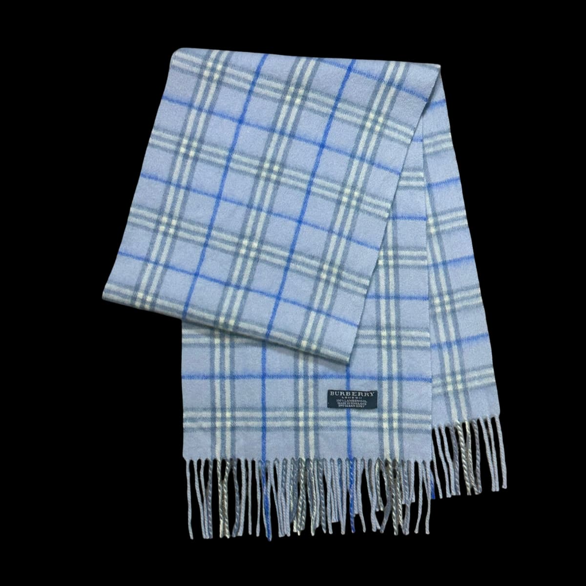 Baby Blue Lambswools Check Scarf