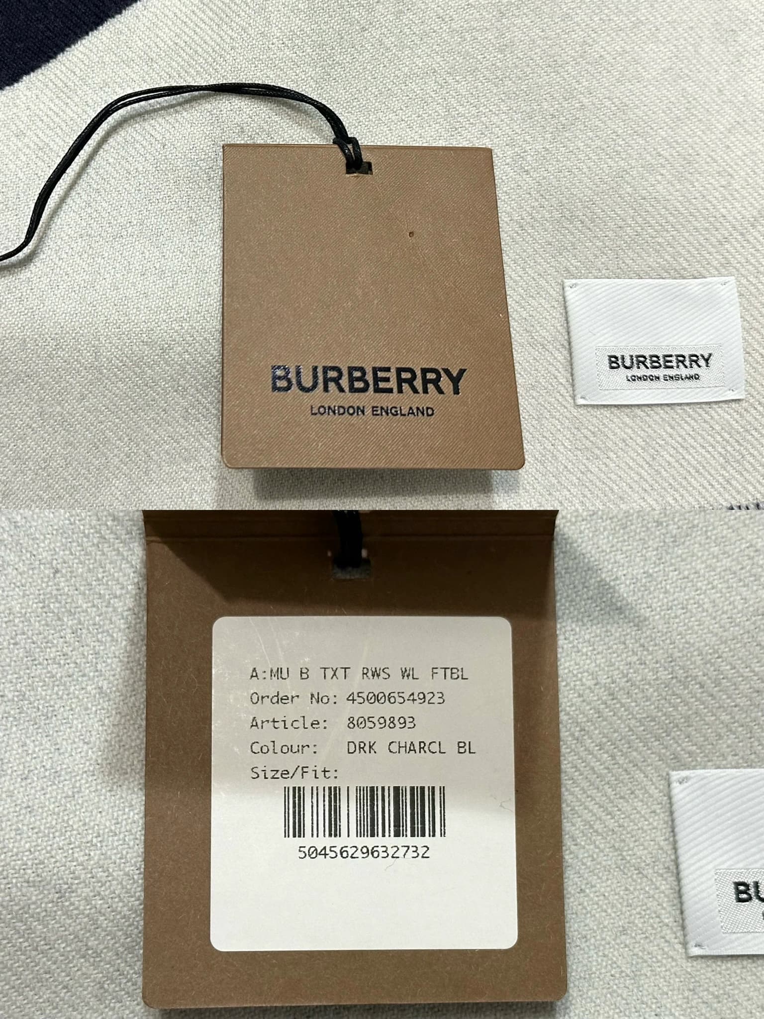 Reversible Burberry Logo Long Wool Scarf — thumbnail 5
