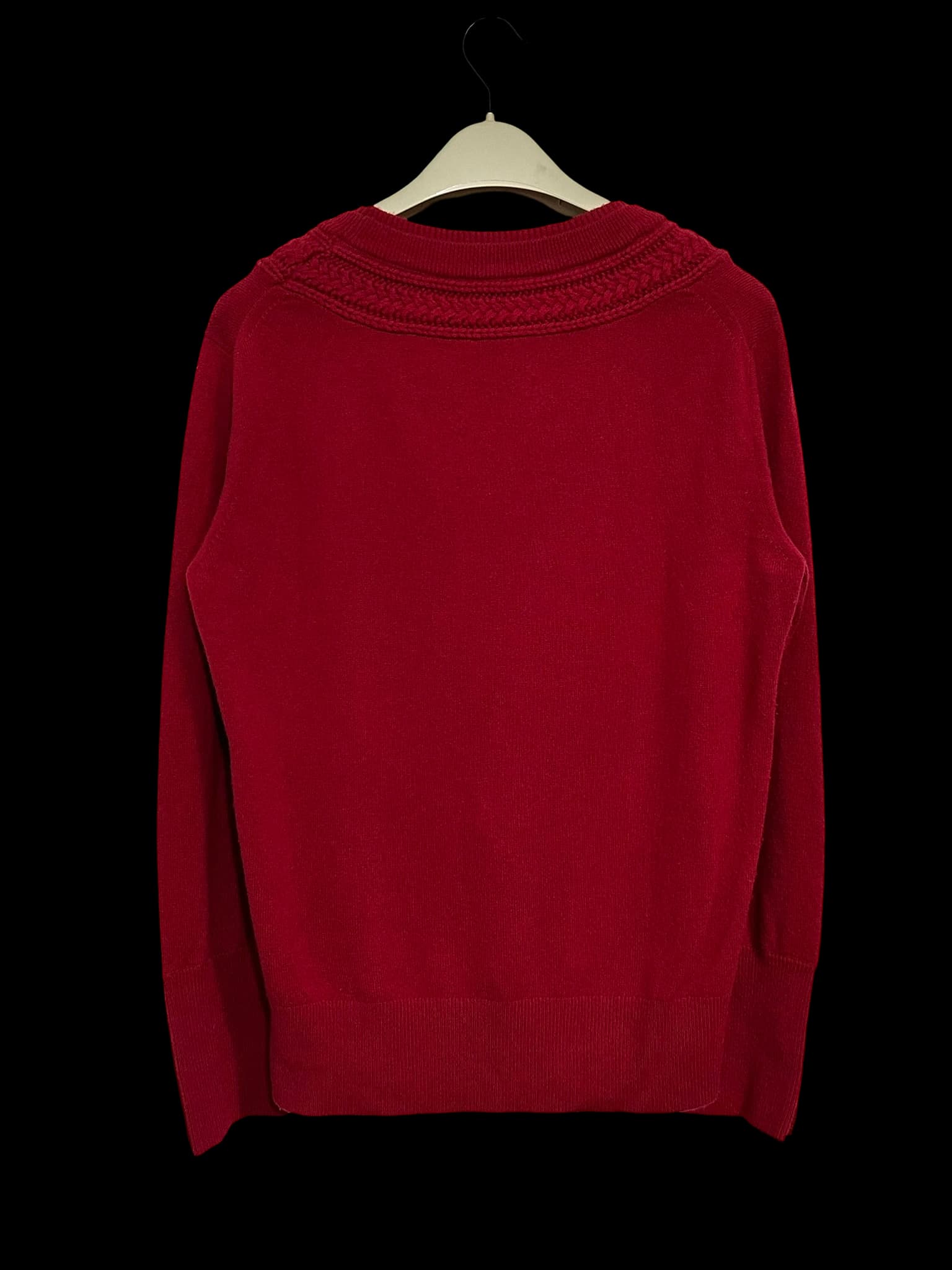 Cable Knit Yoke Cashmere Sweater — thumbnail 3