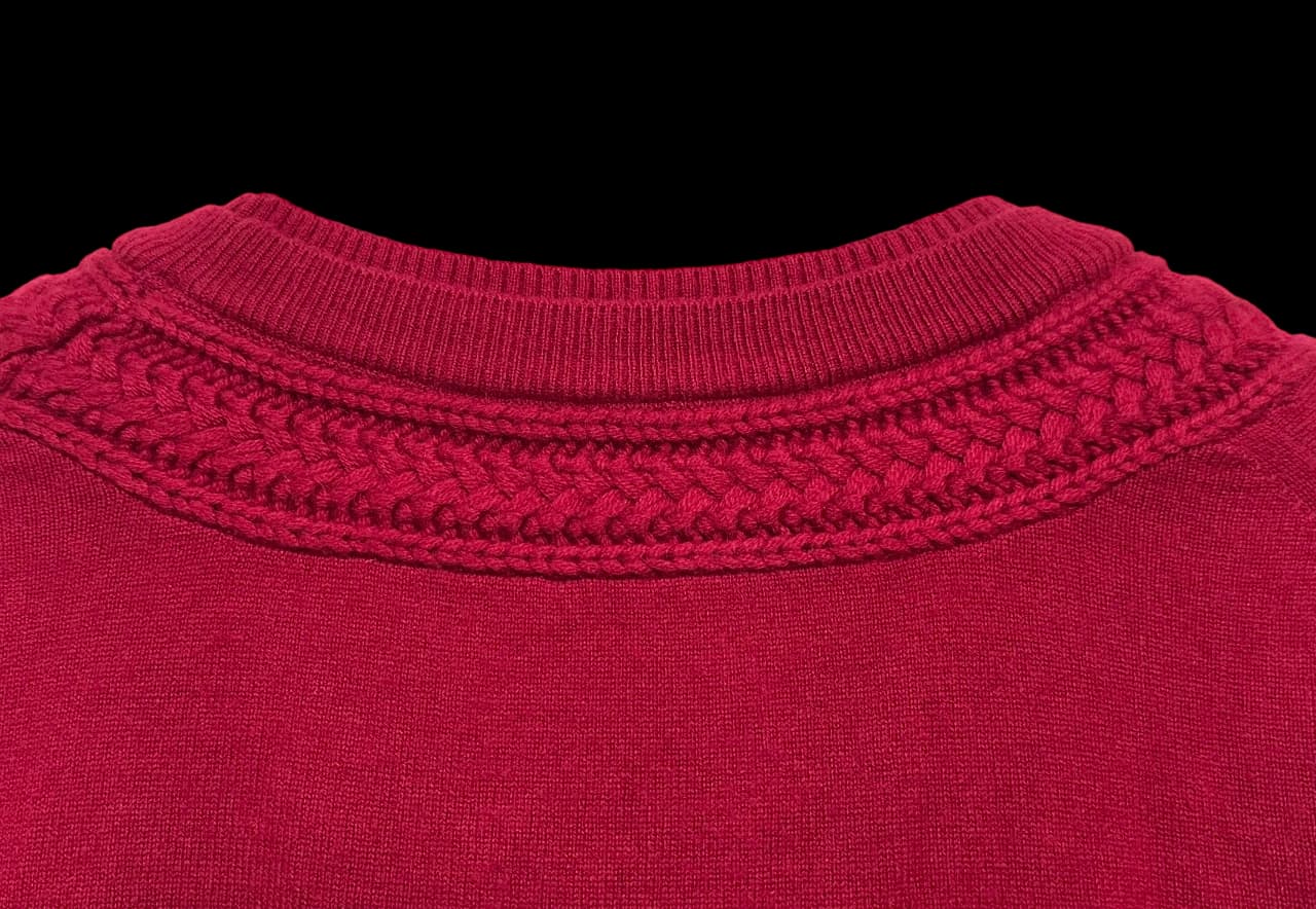 Cable Knit Yoke Cashmere Sweater — thumbnail 5