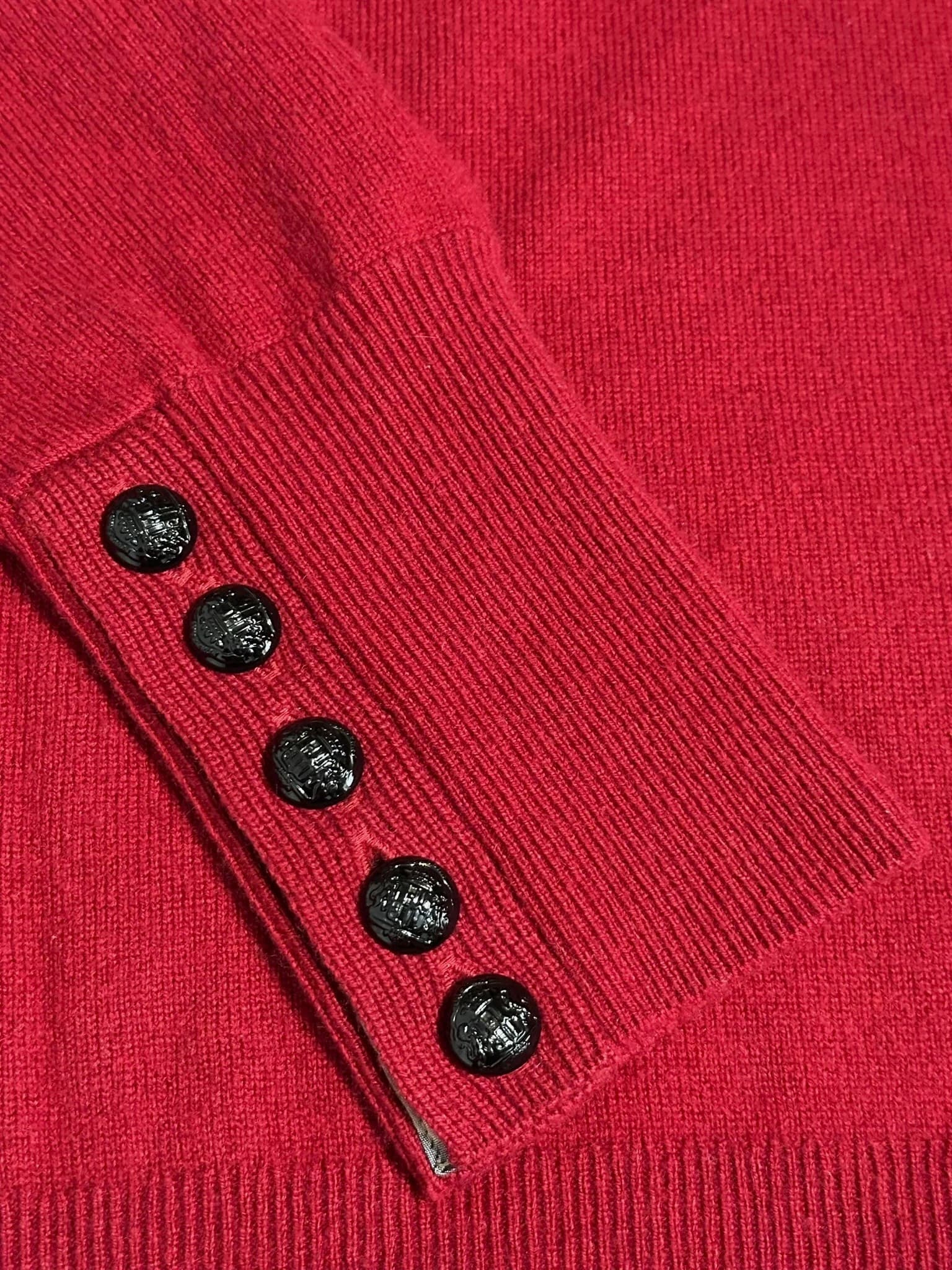 Cable Knit Yoke Cashmere Sweater — thumbnail 6