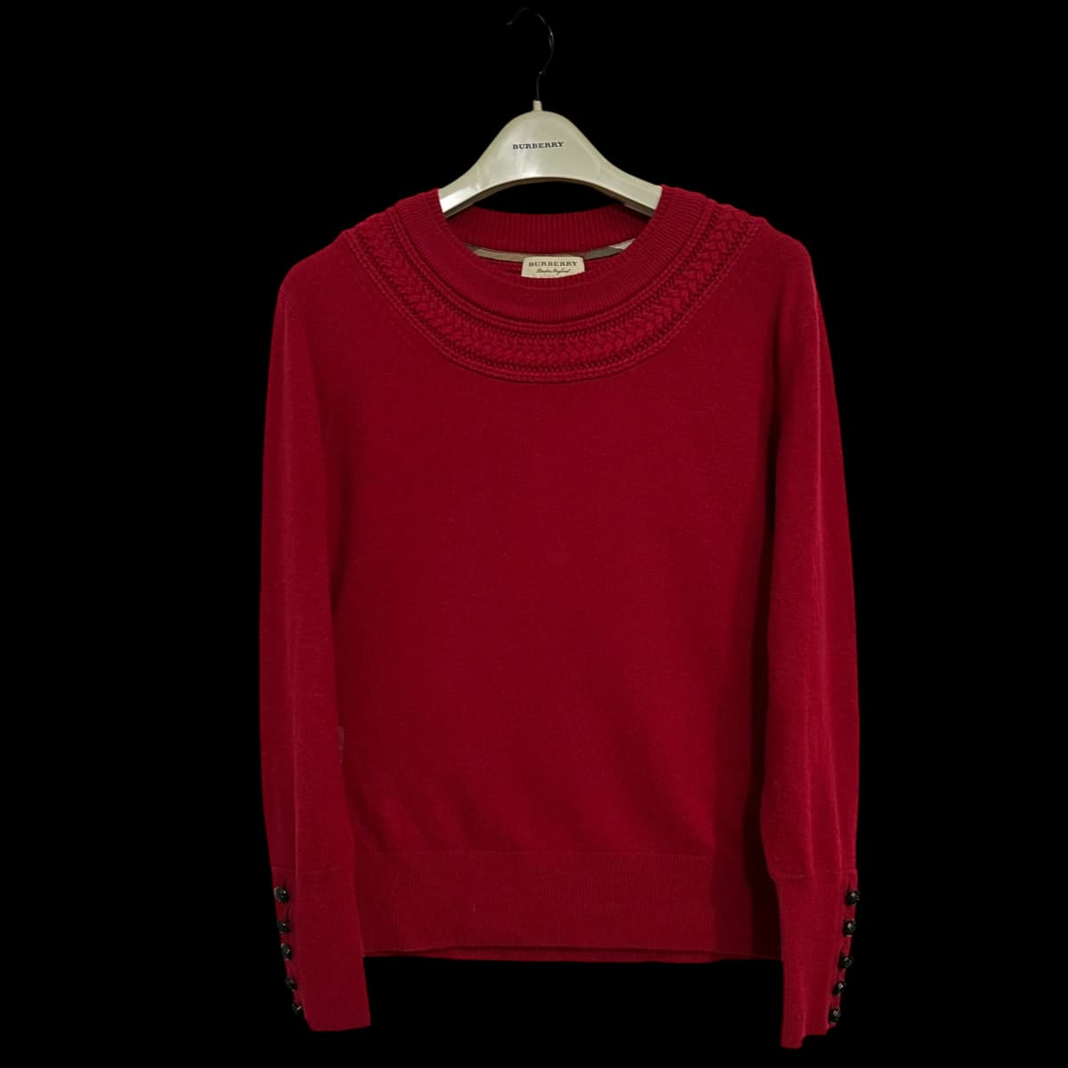 Cable Knit Yoke Cashmere Sweater