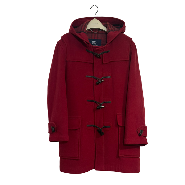 Dark Red Classic Wool Duffle Coat