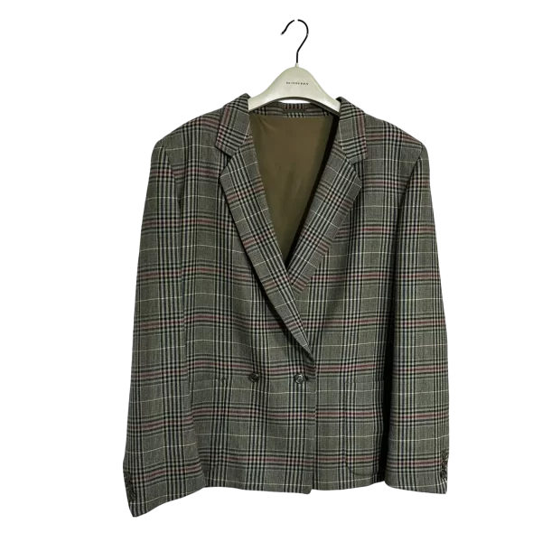 Prue Wool Double Breasted Glen Check Blazer